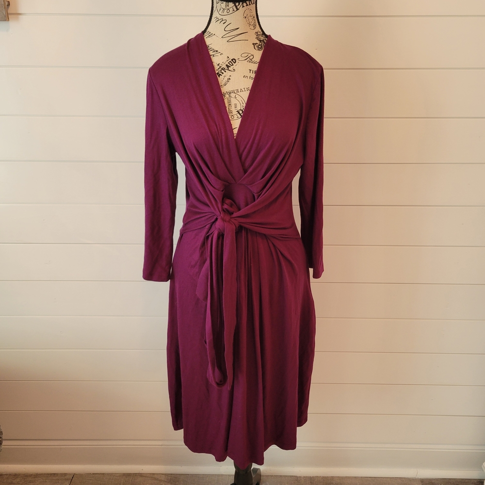 Banana Republic Plum Twist-Front Dress